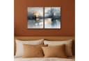 MuchoWow Leinwandbild Abstrakt Grau Gold Modern 2er Set Bild 4