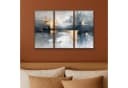 MuchoWow Leinwandbild Abstrakt Grau Gold 3er Set Modern Bild 4