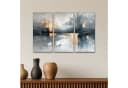 MuchoWow Leinwandbild Abstrakt Grau Gold 3er Set Modern Bild 5