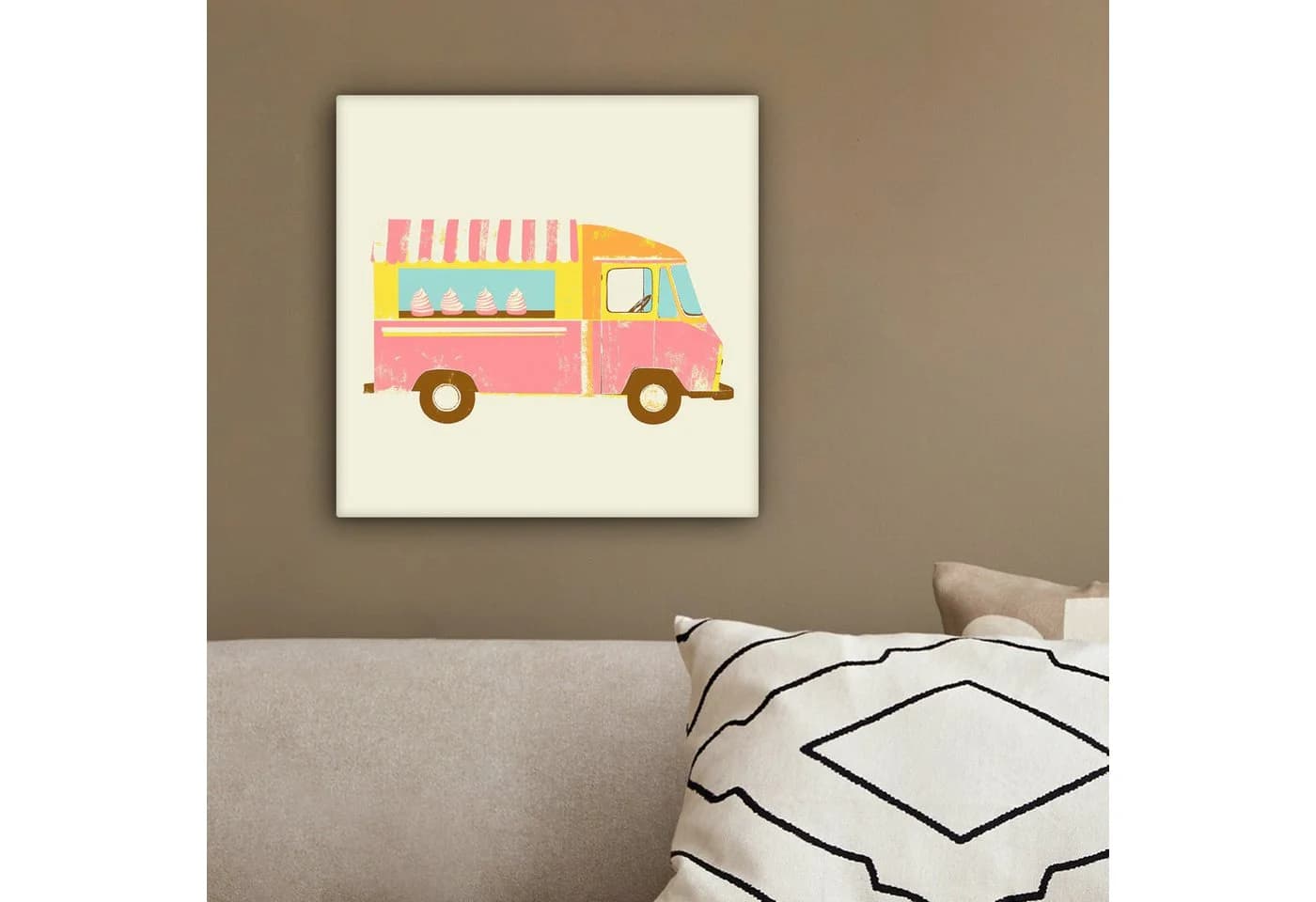 OneMillionCanvasses® Leinwandbild Retro Eiscreme-Wagen Rosa - Bild 4