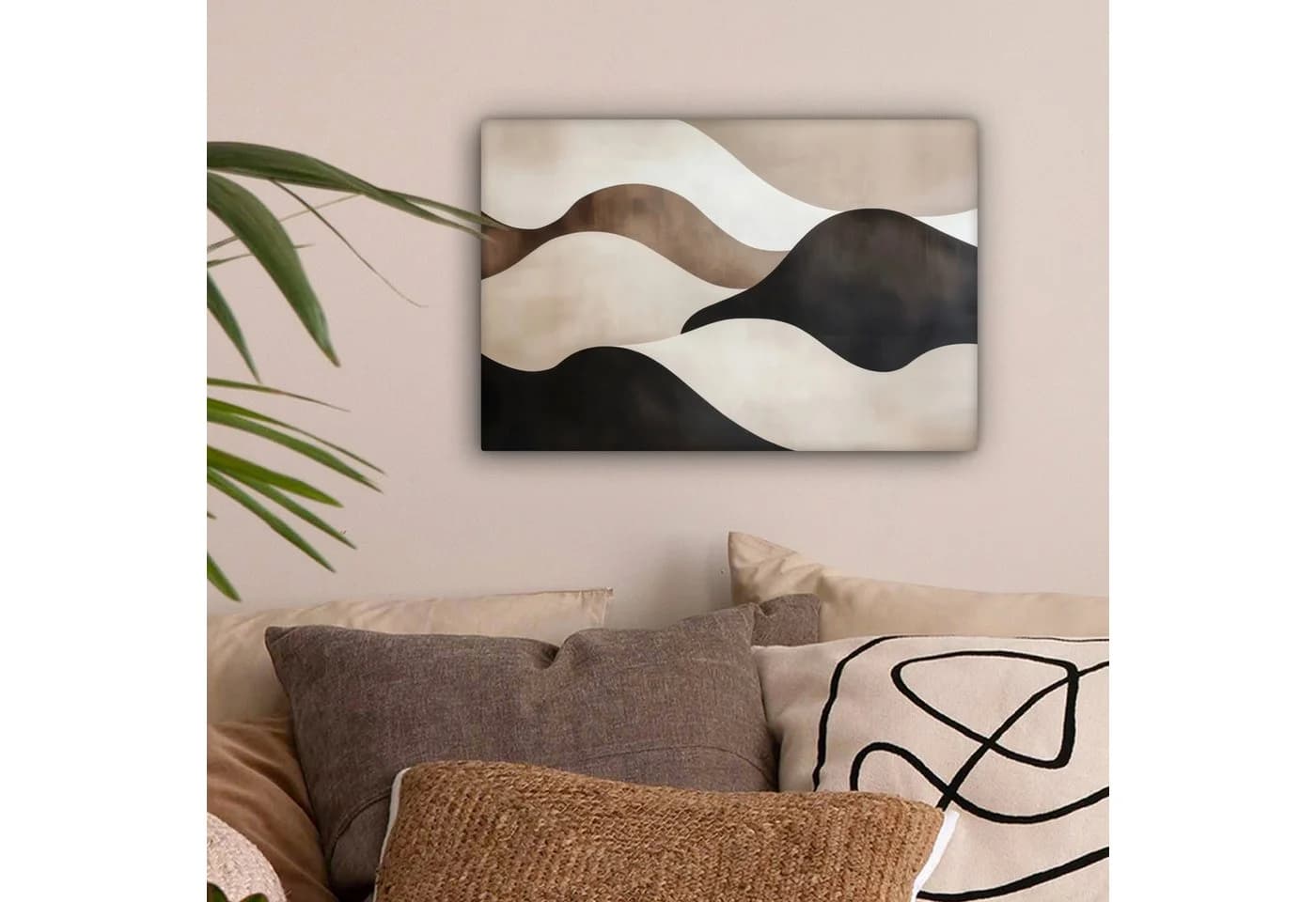 OneMillionCanvasses® Leinwandbild Abstrakt Beige Schwarz Braun