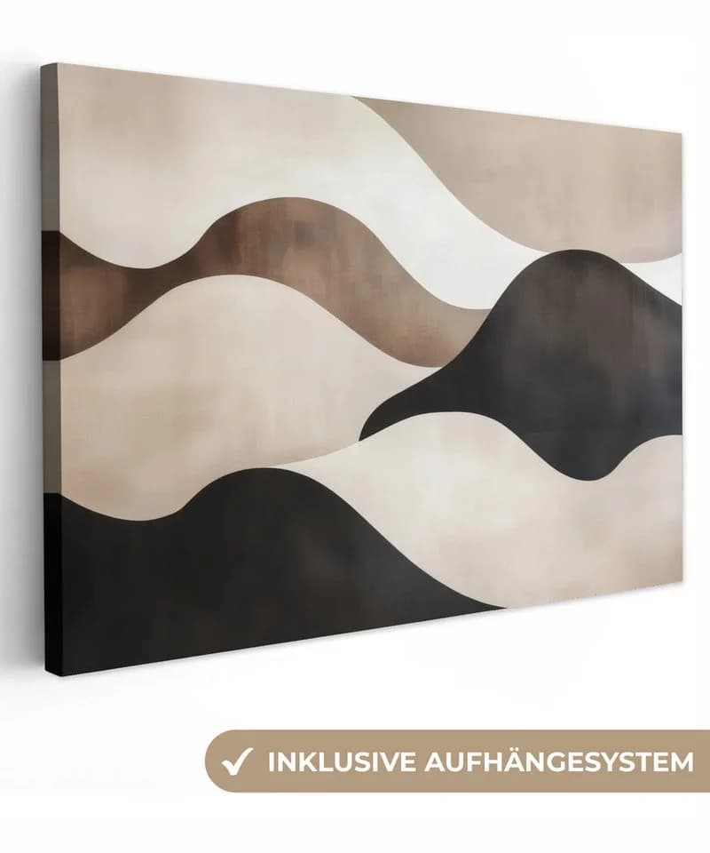 OneMillionCanvasses® Leinwandbild Abstrakt Beige Schwarz Braun - Bild 2