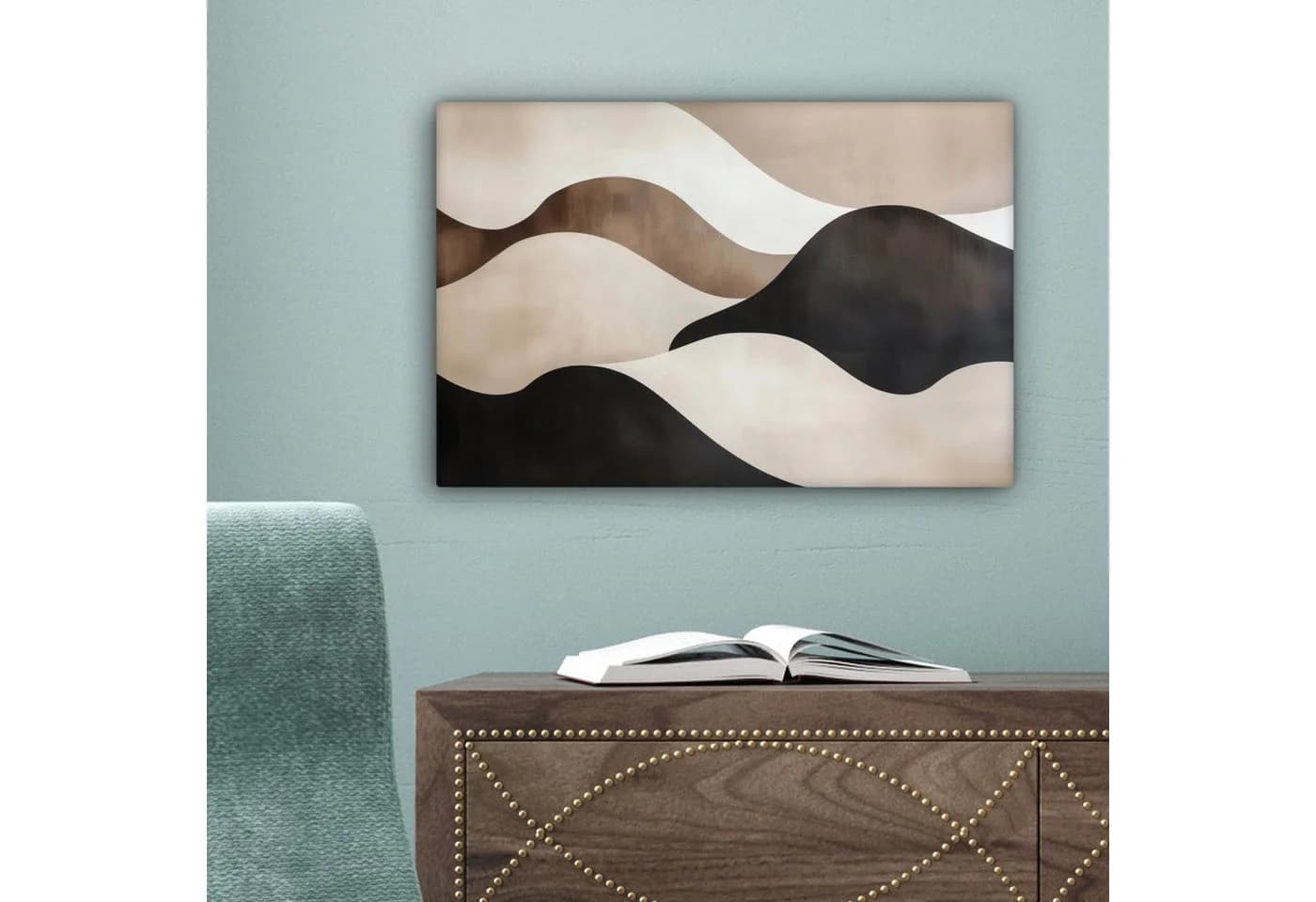 OneMillionCanvasses® Leinwandbild Abstrakt Beige Schwarz Braun - Bild 5