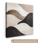 OneMillionCanvasses® Leinwandbild Wellen Abstrakt Beige Schwarz Braun 20x20 cm Bild 2