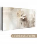 OneMillionCanvasses® Leinwandbild Panorama Blume Beige Fotodruck Wandbild Bild 2
