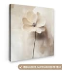 OneMillionCanvasses® Leinwandbild Blume Beige 20x20 cm Bild 2