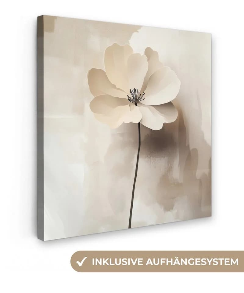 OneMillionCanvasses® Leinwandbild Blume Beige 20x20 cm - Bild 2