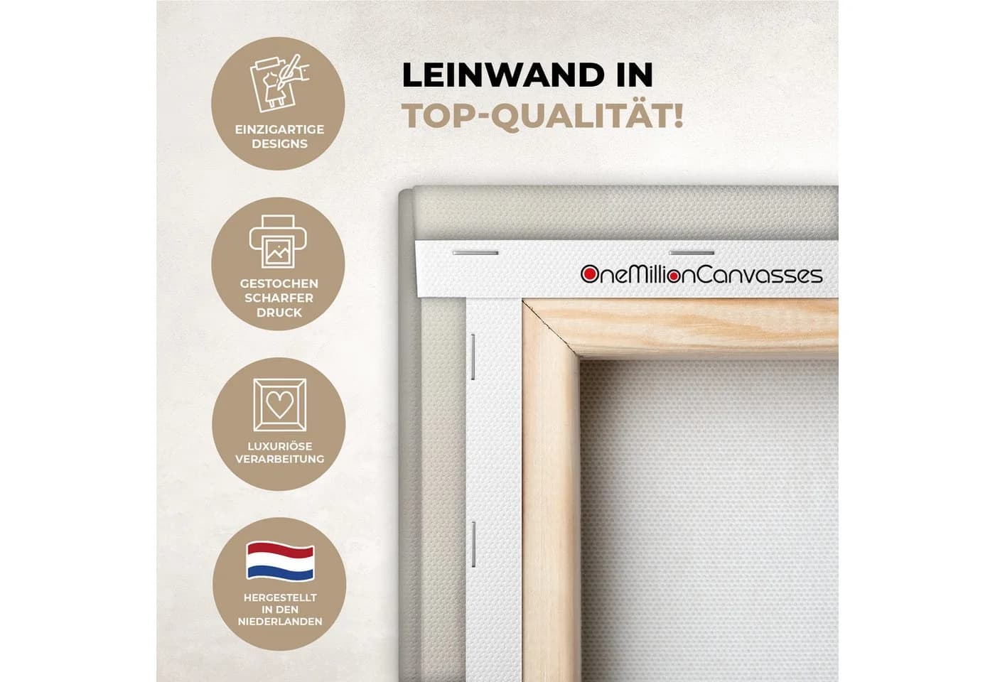 OneMillionCanvasses® Leinwandbild Blume Beige 20x20 cm - Bild 3
