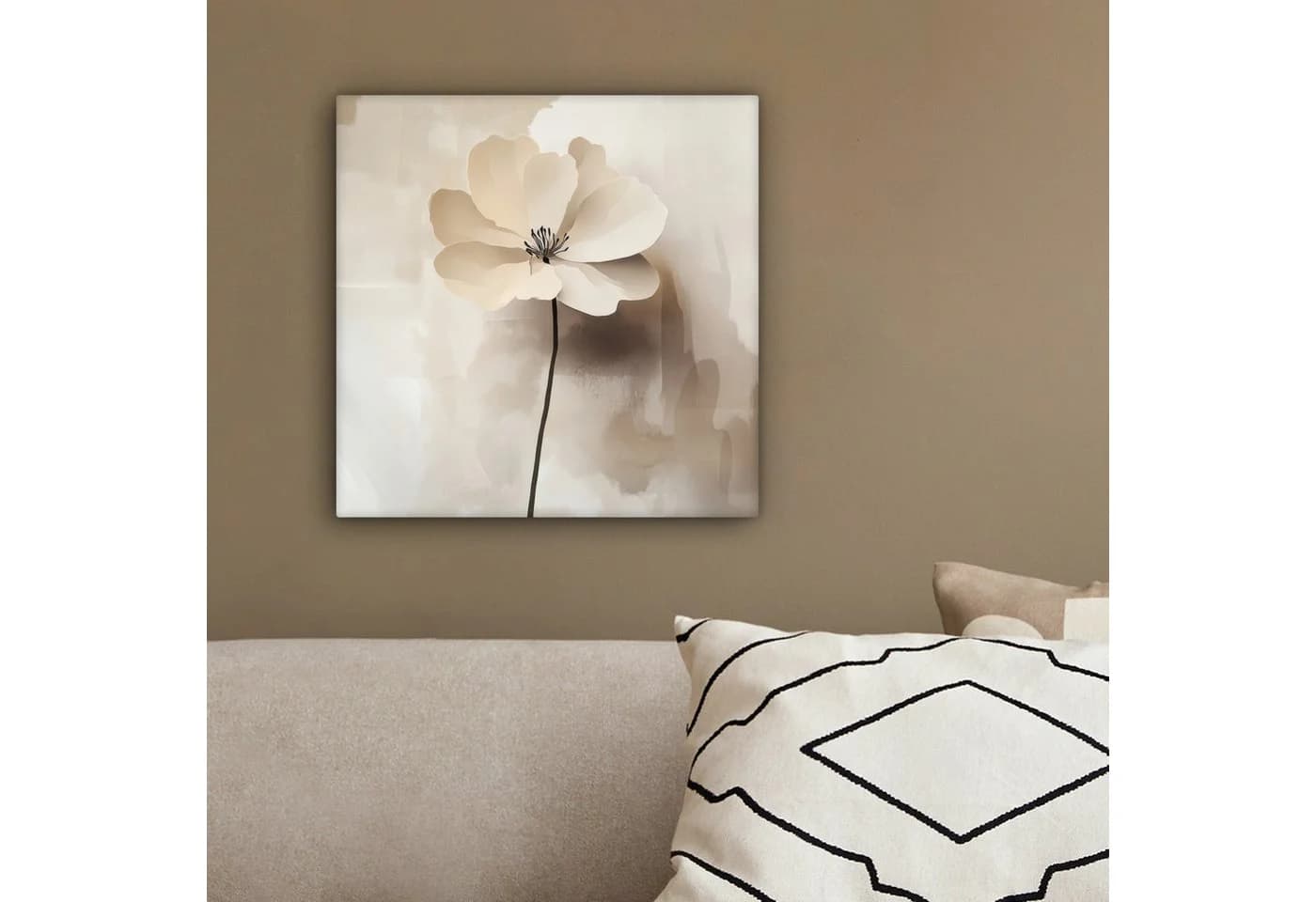 OneMillionCanvasses® Leinwandbild Blume Beige 20x20 cm - Bild 4