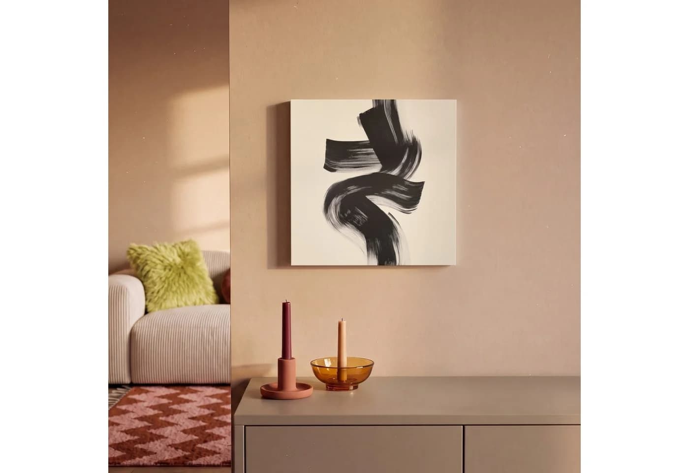 OneMillionCanvasses® Leinwandbild Abstrakt Schwarz 20x20 cm