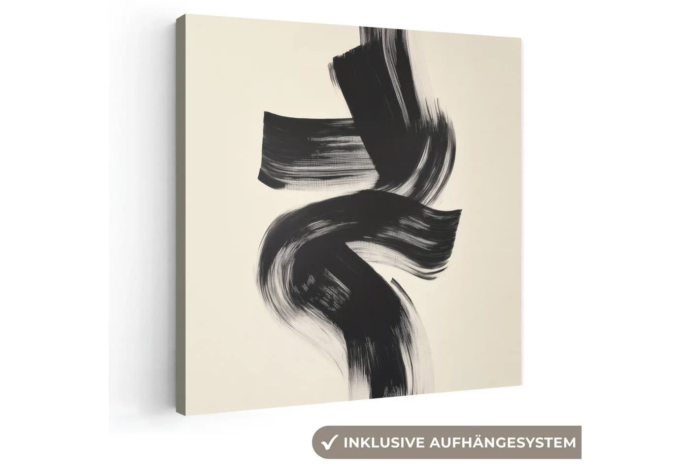 OneMillionCanvasses® Leinwandbild Abstrakt Schwarz 20x20 cm - Bild 2