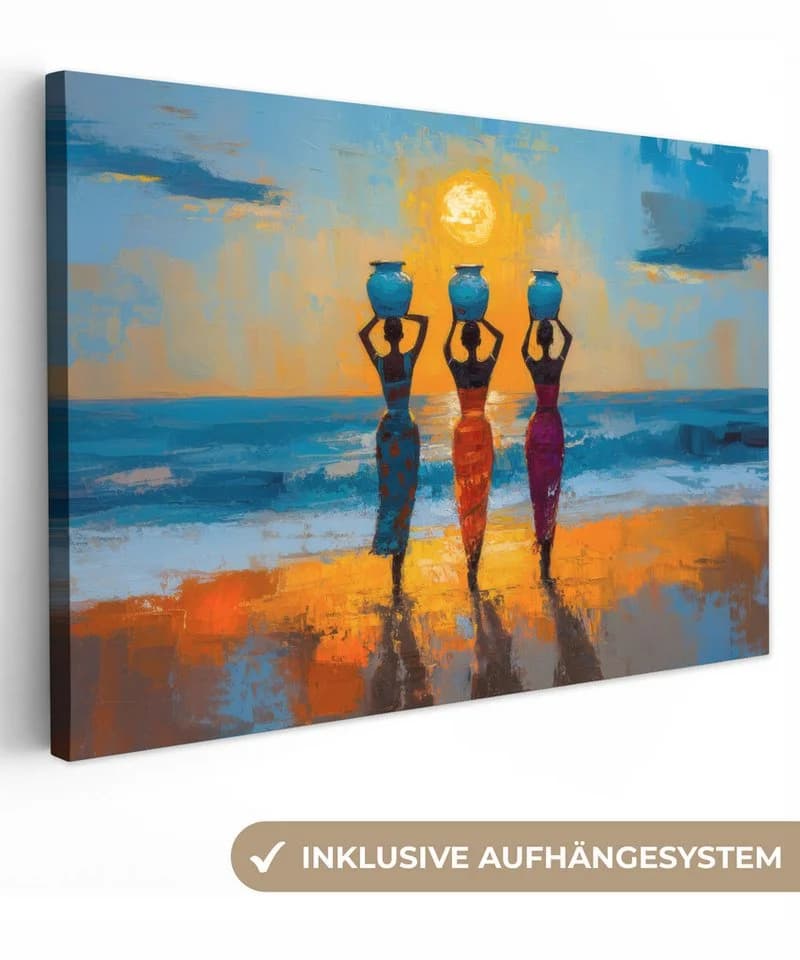 OneMillionCanvasses® Leinwandbild Strand Sonnenuntergang Bunt - Bild 2