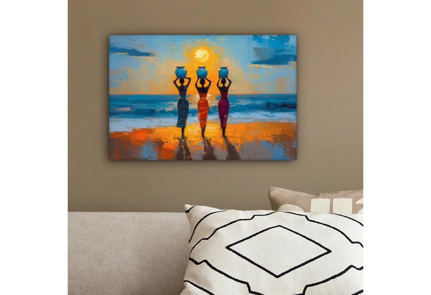 OneMillionCanvasses® Leinwandbild Strand Sonnenuntergang Bunt - Bild 4
