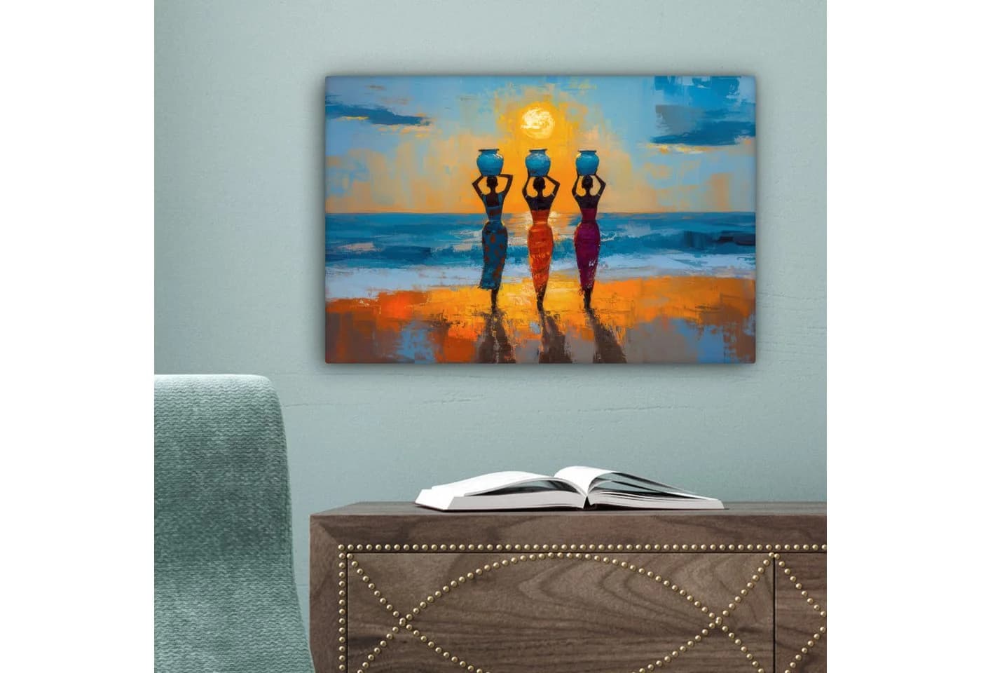 OneMillionCanvasses® Leinwandbild Strand Sonnenuntergang Bunt - Bild 5