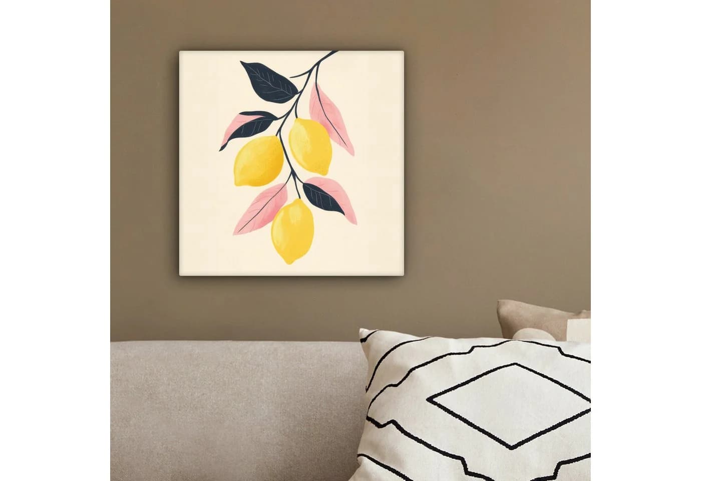 OneMillionCanvasses® Leinwandbild Zitronen - Leuchtend Gelb - Zweig - Blätter - Bild 4