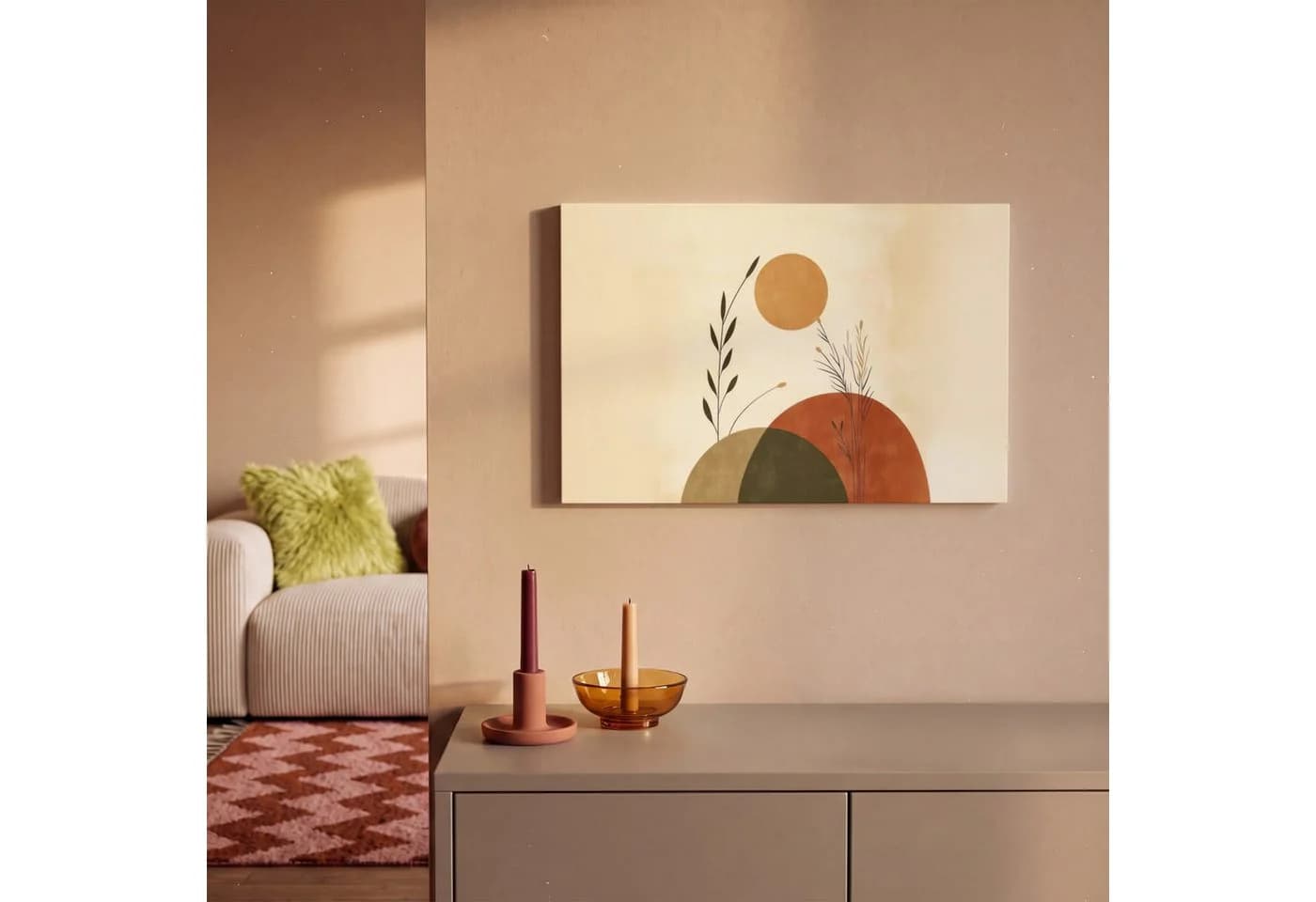 OneMillionCanvasses® Leinwandbild Abstrakt Orange Naturtönen
