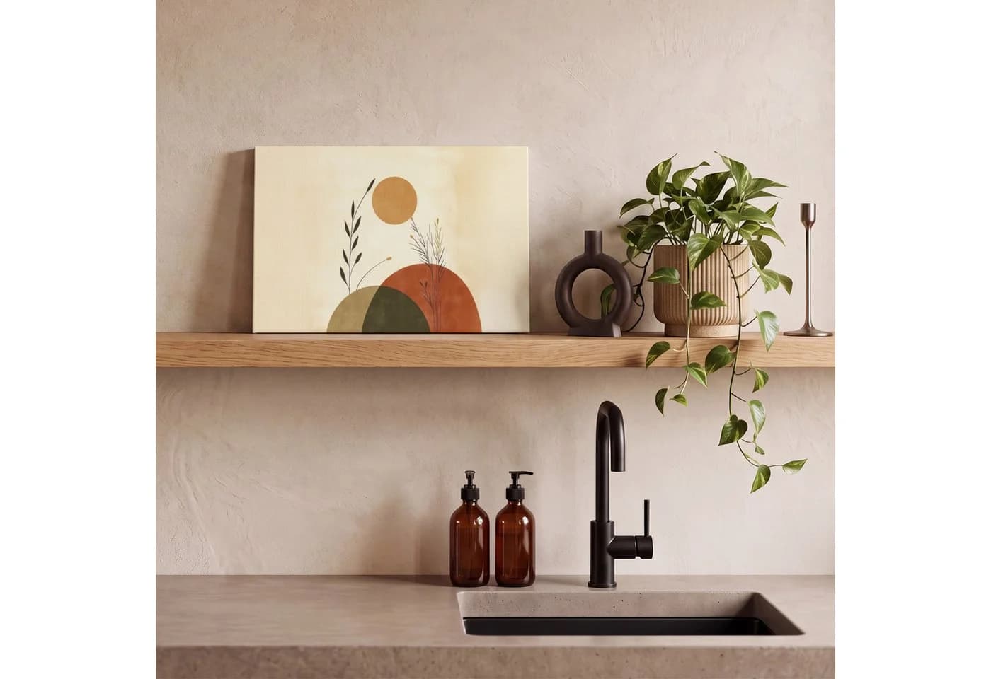 OneMillionCanvasses® Leinwandbild Abstrakt Orange Naturtönen - Bild 5