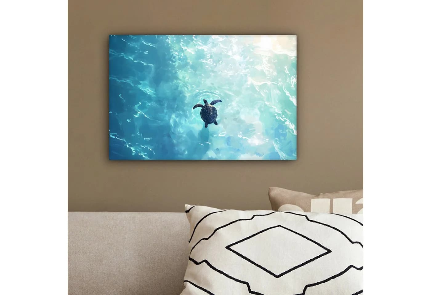 OneMillionCanvasses® Leinwandbild Schildkröte Blau Meer - Bild 4
