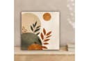 OneMillionCanvasses® Leinwandbild Rund Blätter Beige 20x20 cm Bild 1