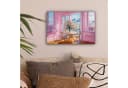 OneMillionCanvasses® Leinwandbild Rosa Stadt Blumen Wanddekoration Bild 1