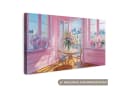 OneMillionCanvasses® Leinwandbild Panorama Rosa Blumen Pariser Fassade Bild 2