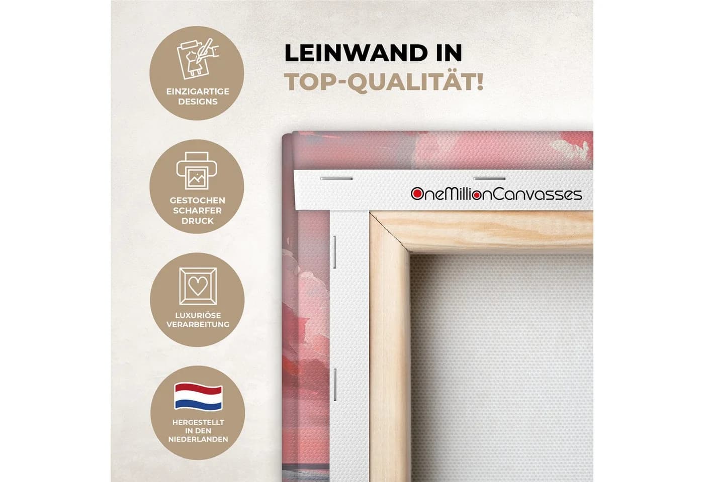 OneMillionCanvasses® Leinwandbild Rosa Surfen Meer Wanddekoration - Bild 3
