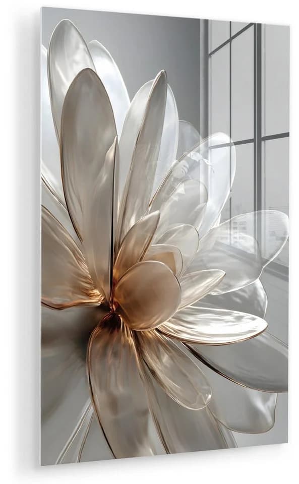 MuchoWow Acrylglasbild Blume Weiß Neutral Dekoratives Bild für Küche & Wohnzimmer - Bild 2