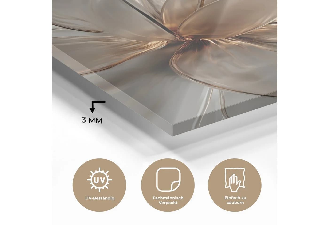 MuchoWow Acrylglasbild Blume Weiß Neutral Dekoratives Bild für Küche & Wohnzimmer - Bild 3