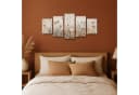 MuchoWow Leinwandbild Blumen Rosa Beige Modern 5-Teilig Bild 4