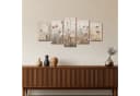 MuchoWow Leinwandbild Blumen Rosa Beige Modern 5-Teilig Bild 5