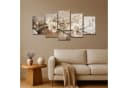 MuchoWow Leinwandbild 5er Set Beige Abstrakt Blumen Bild 1