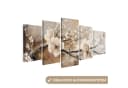 MuchoWow Leinwandbild 5er Set Beige Abstrakt Blumen Bild 2