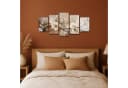 MuchoWow Leinwandbild 5er Set Beige Abstrakt Blumen Bild 4