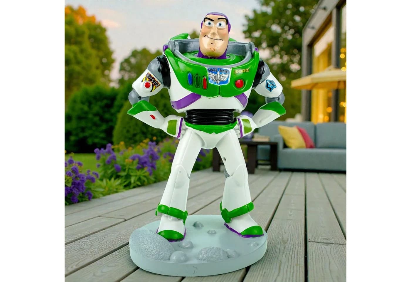 Disney Gartenfigur Buzz Lightyear Dekofigur Polyresin bunt