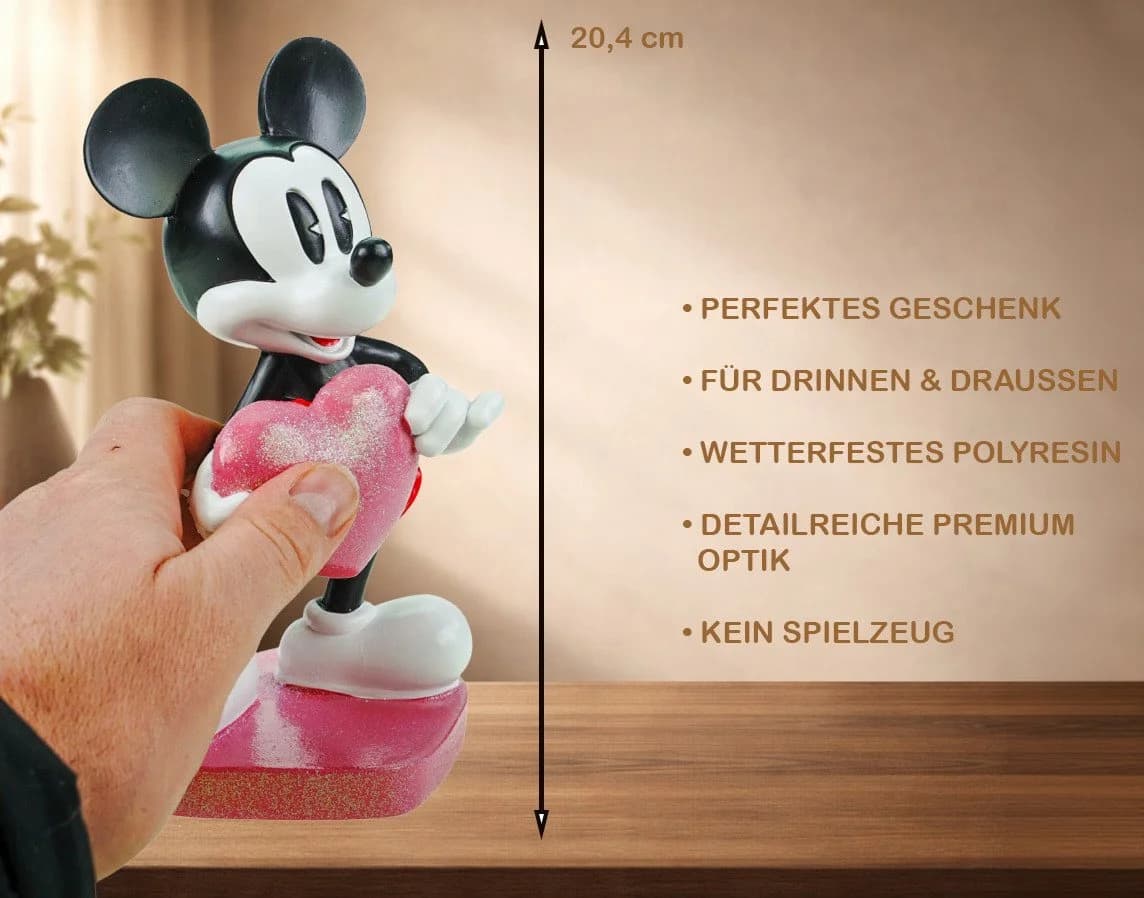 Disney Dekofigur Mickey Maus Statue Love mit Herz 23cm - Bild 3