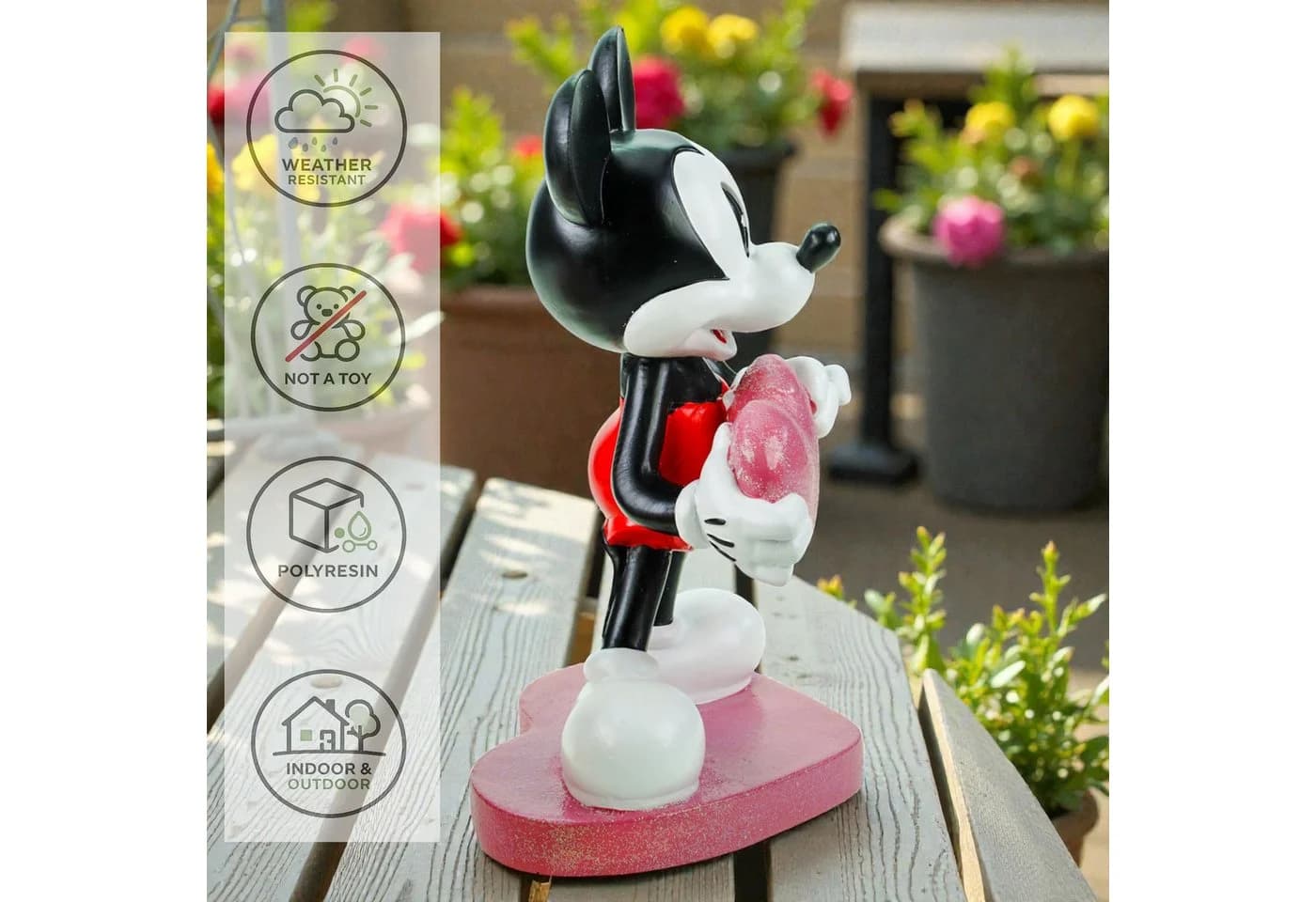 Disney Dekofigur Mickey Maus Statue Love mit Herz 23cm - Bild 4