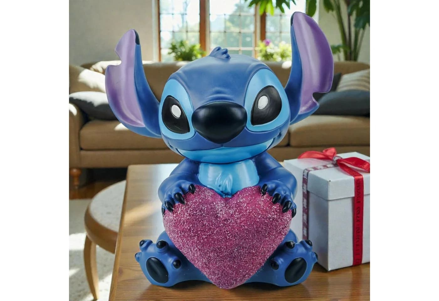 Disney Dekofigur Stitch Glitzerherz 3D Statue 23 cm - Bild 3