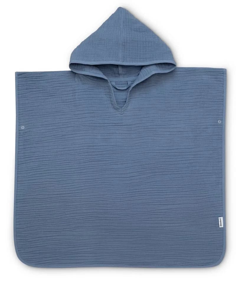 Ehrenkind Badeponcho Musselin Bio-Baumwolle 4-lagig Blau - Bild 2