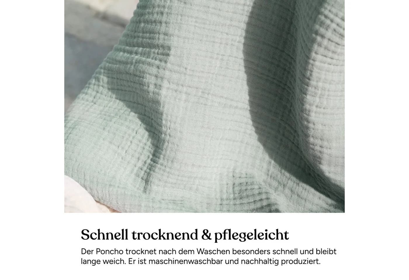 Ehrenkind Badeponcho Musselin Bio-Baumwolle 4-lagig Blau - Bild 4