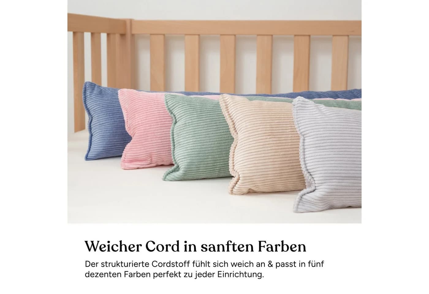 Ehrenkind Bettschlange Cord Hellgrau Bio-Baumwolle - Bild 4