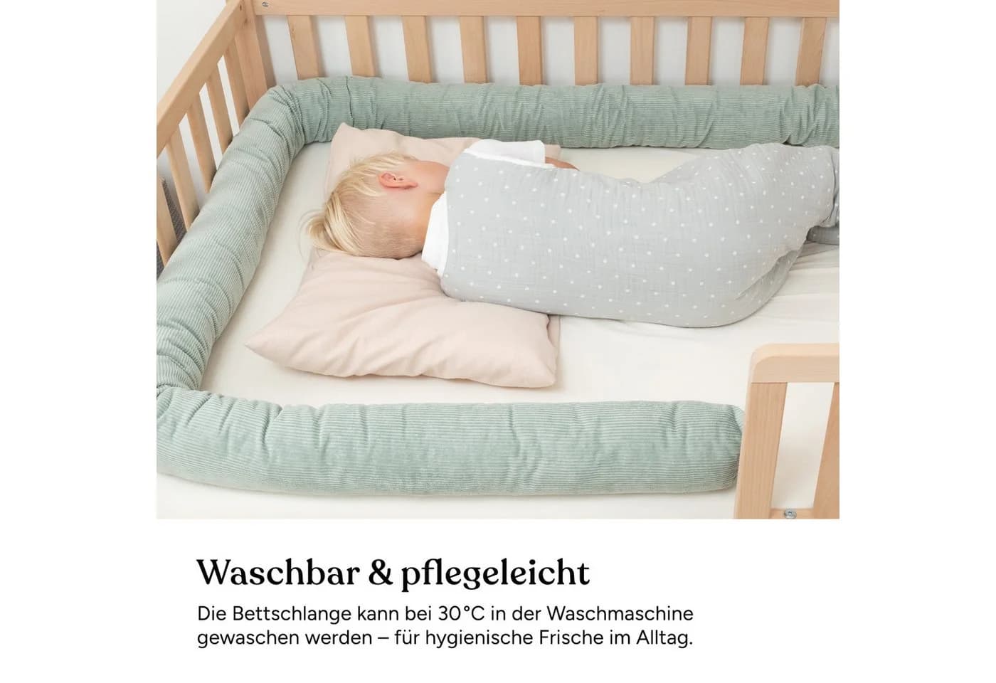Ehrenkind Bettschlange Cord Hellgrau Bio-Baumwolle - Bild 5