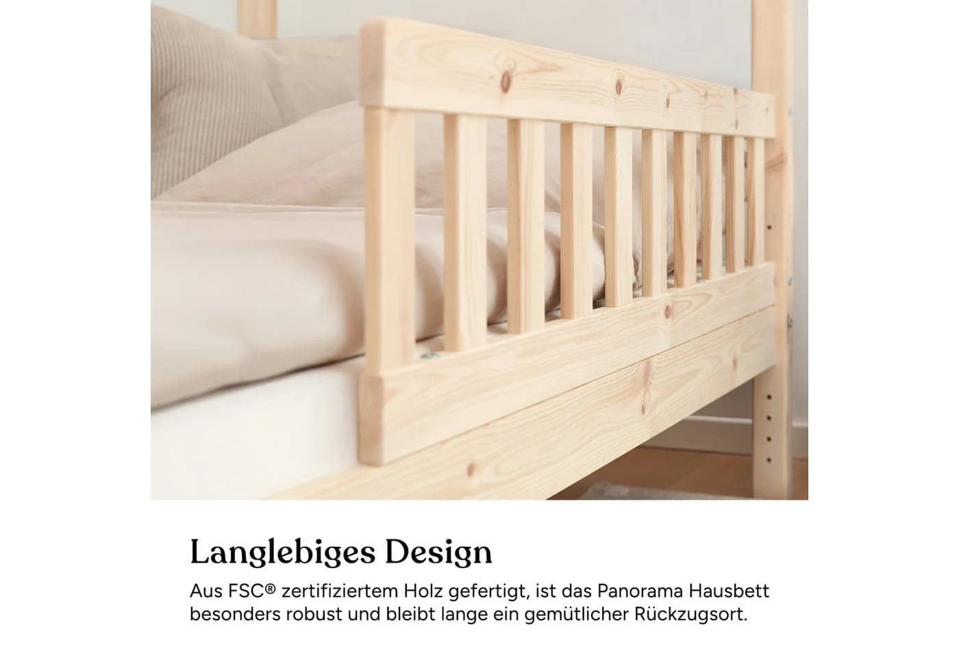 Ehrenkind Hausbett Lille Kiefernholz massiv höhenverstellbar - Bild 5