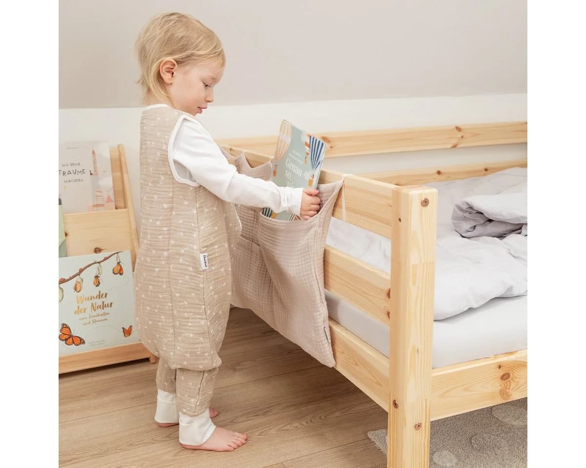 Ehrenkind Babyschlafsack Sommer 0.5 TOG Jeansblau Tropfen Bio-Musselin - Bild 5