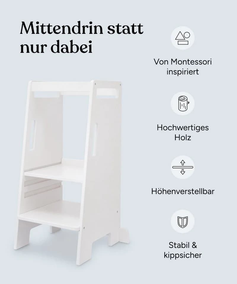 Ehrenkind Lernturm 4-fach höhenverstellbar Birkenschichtholz - Bild 3
