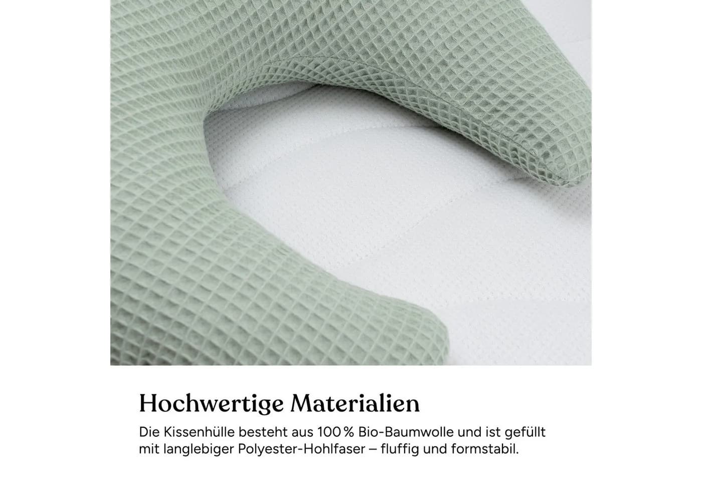 Ehrenkind Dekokissen Mond Bio-Baumwolle Beige Waffelpiqué - Bild 5