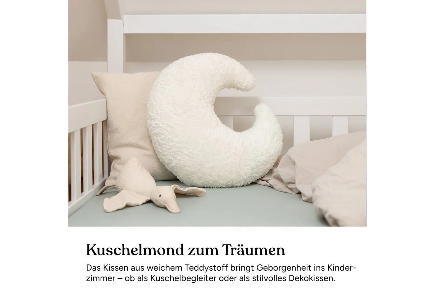 Ehrenkind Kuschelkissen Mond Bio-Baumwolle Teddy