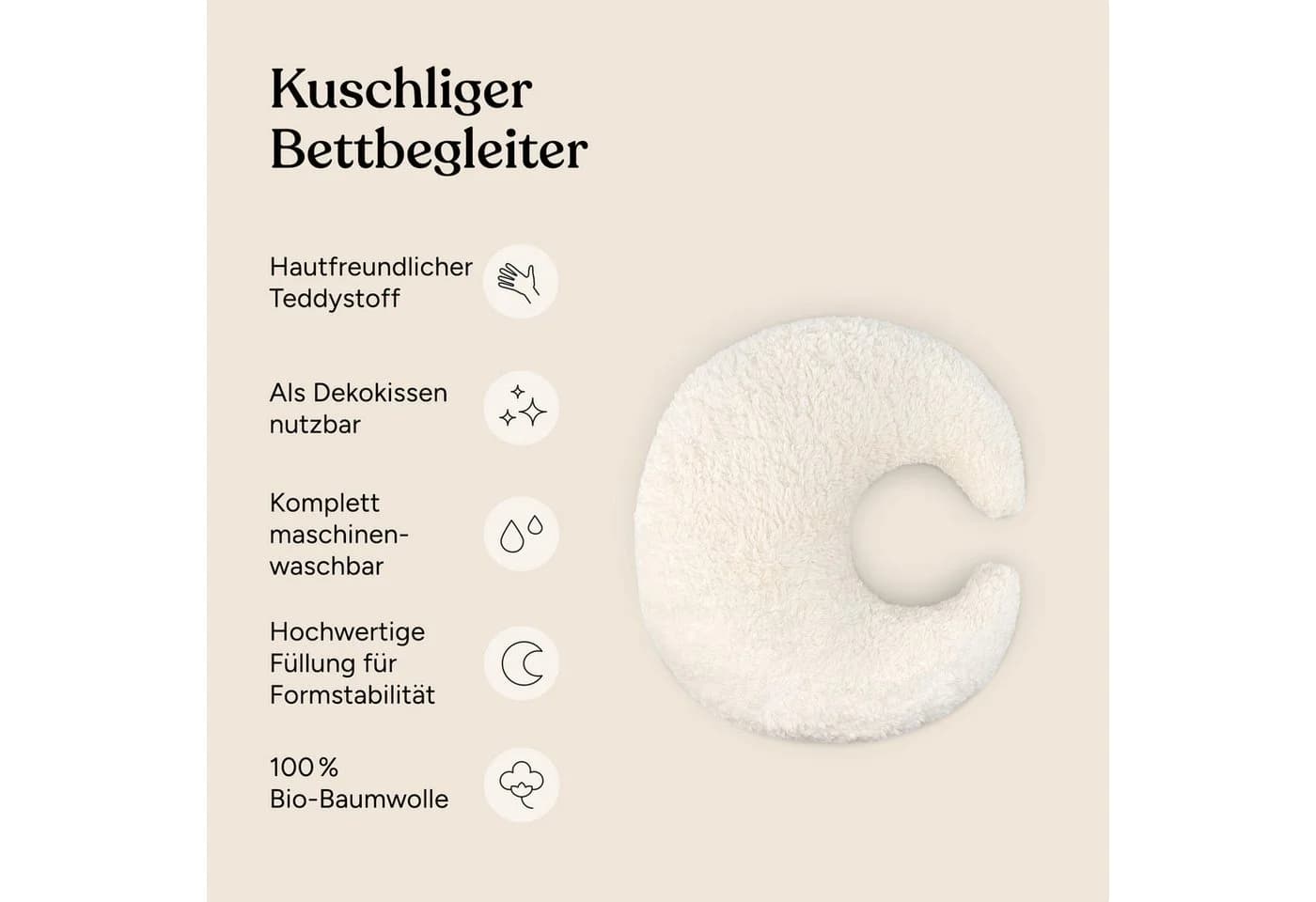 Ehrenkind Kuschelkissen Mond Bio-Baumwolle Teddy - Bild 3