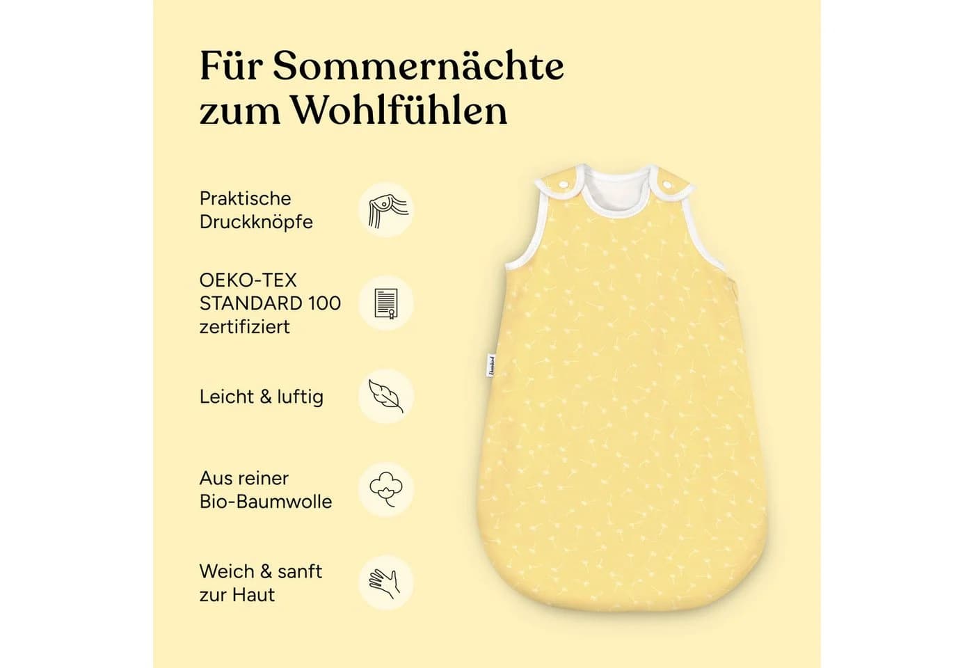 Ehrenkind Babyschlafsack Sommer Bio-Baumwolle Salbei Gemustert - Bild 3