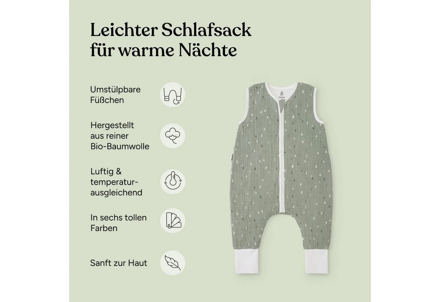 Ehrenkind Babyschlafsack Musselin 100% Bio-Baumwolle mit Beinen - Bild 3