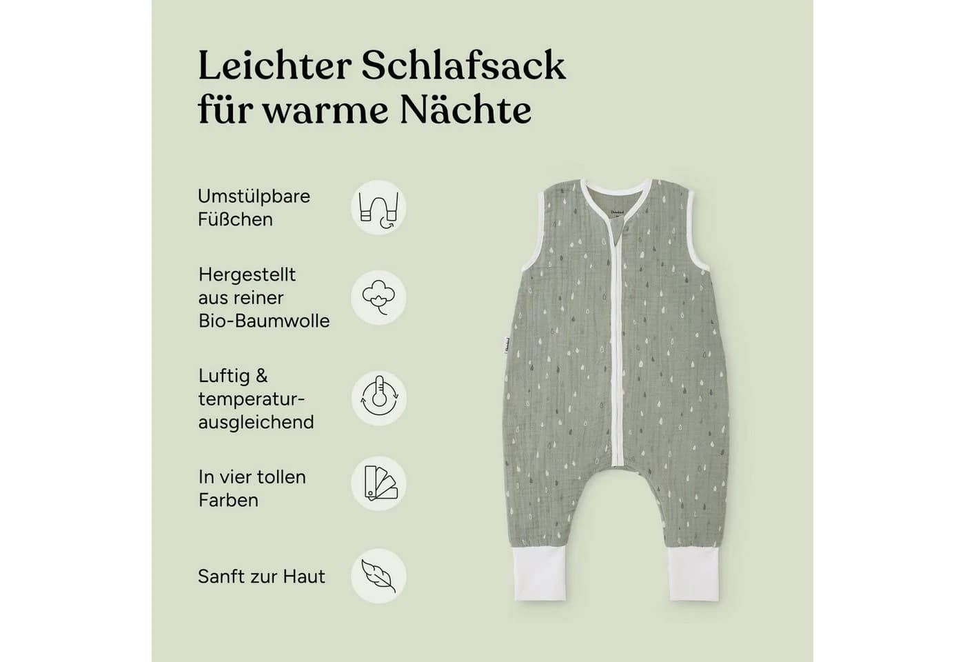 Ehrenkind Babyschlafsack Sommer 0.5 TOG Bio-Musselin Rosé - Bild 3